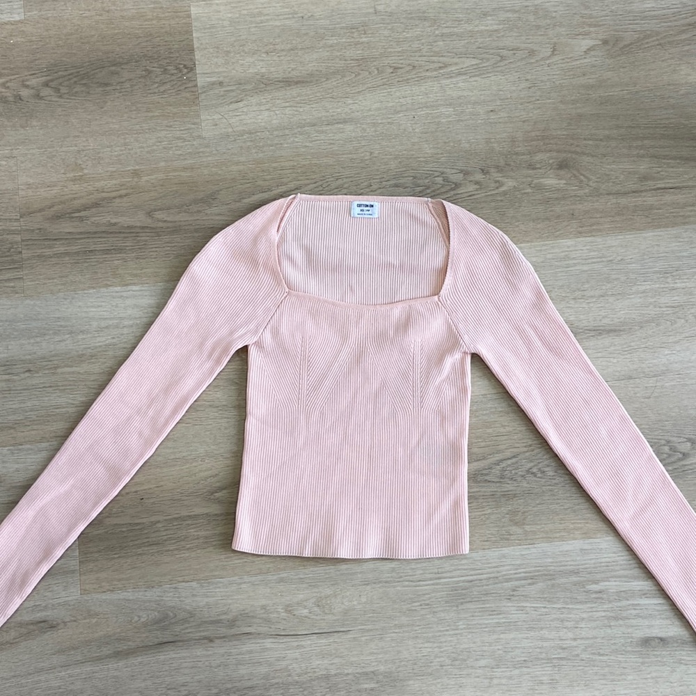 Cotton On Pink Ribbed Long Sleeve